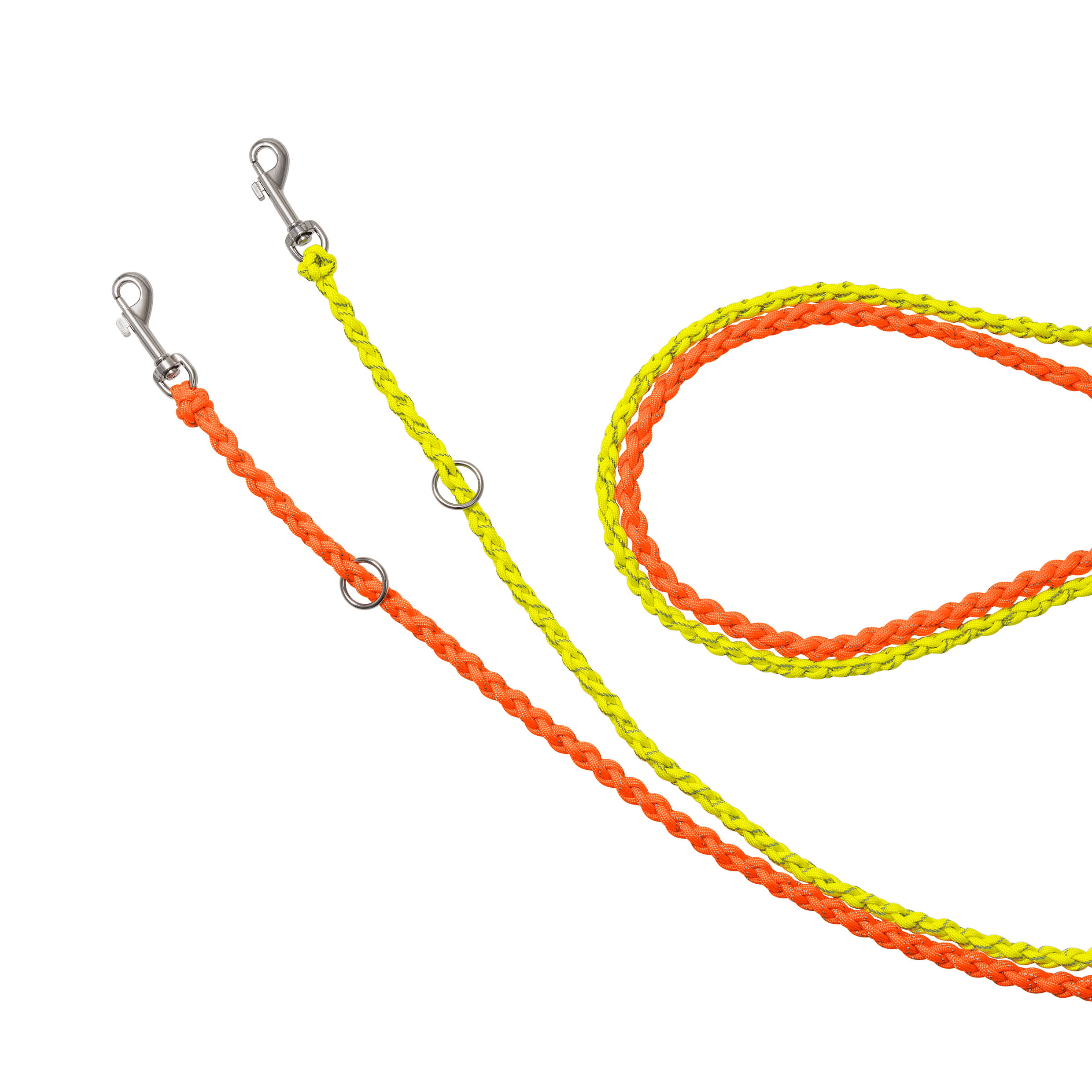 neon rope, leine, clip, reflektierend, geflochten