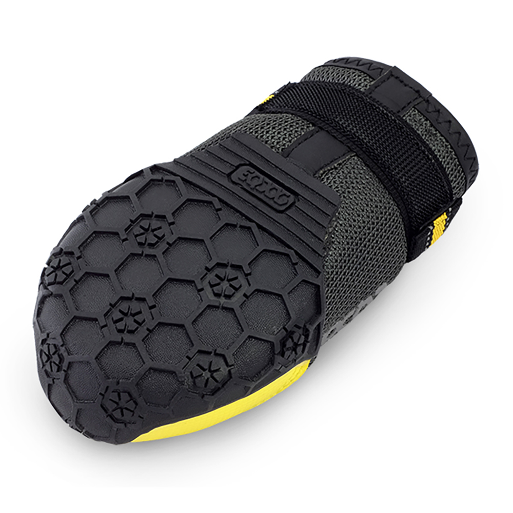 Schuhsohle, Wanderschuh, Gummi-Sohle, Klettverschluss, GelbAkzente