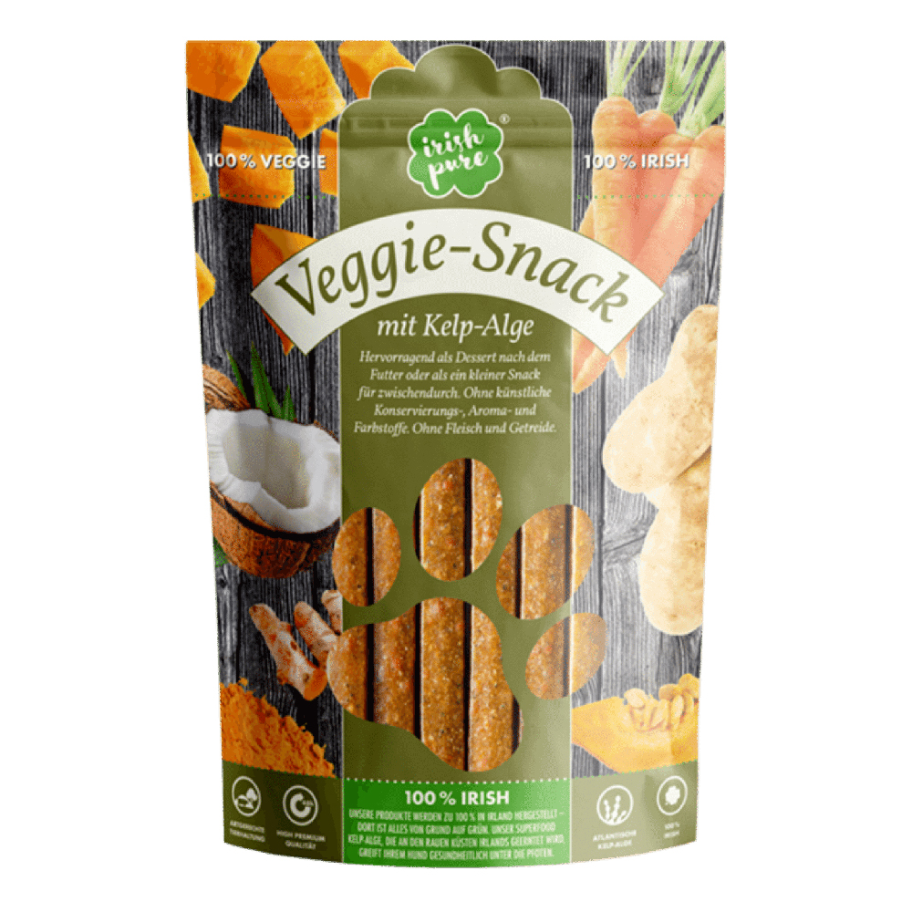 Gemüsesnack, Veggie-Snack, Kelp-Alge, Pflanzenbasierte Snack, Irish