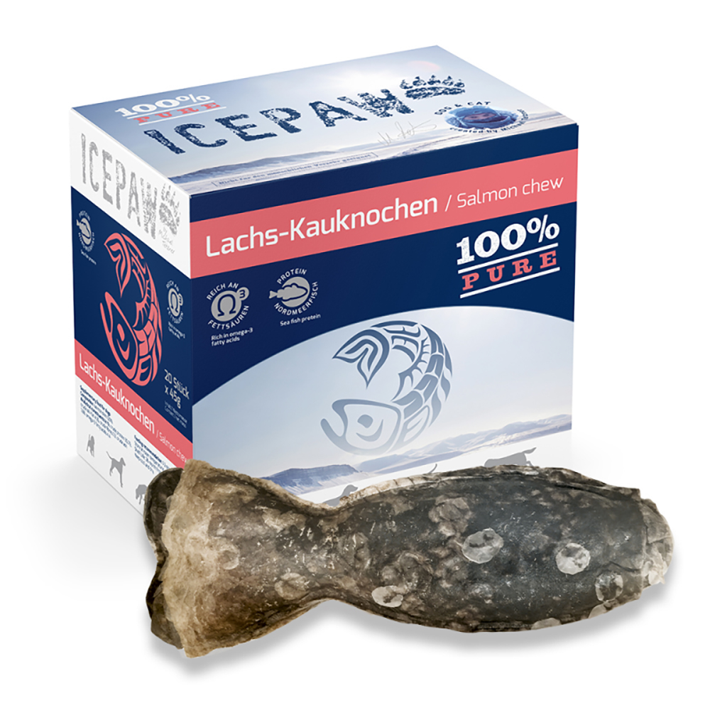 Lachs-Kauknochen, Salmon Chew, Kausnack, Hundesnack, Pure