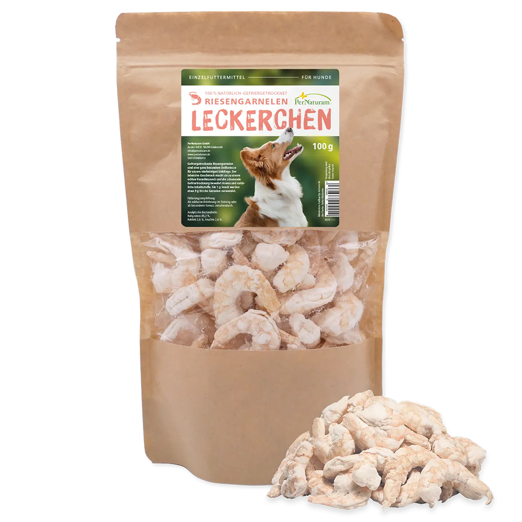 Leckerlis, Kauknochen, Hundesnack, Riesen-Garnelen, getrocknet