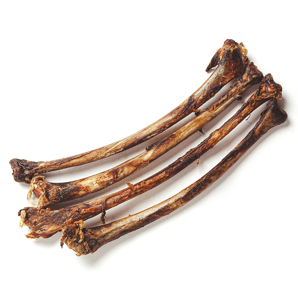 SavannaDog Strauss Flügelknochen 4 Stück 300g Holz