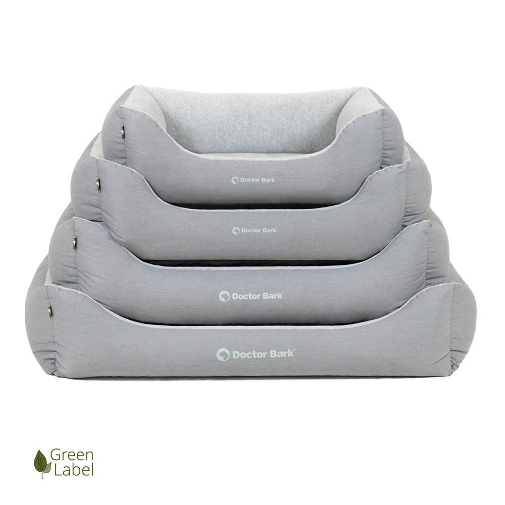 Doctor Bark ergonomisches Hundebett hellgrau - Gr. S bis XL Kissen, Dekoration für Zuhause, Couch, Mobiliar, Kopfkissen
