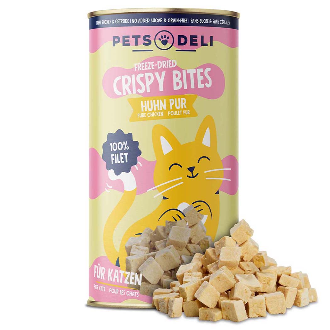 Katzenfutter, HuhnPur, Crispy Bites, Feste Form, Katzenleckerlis
