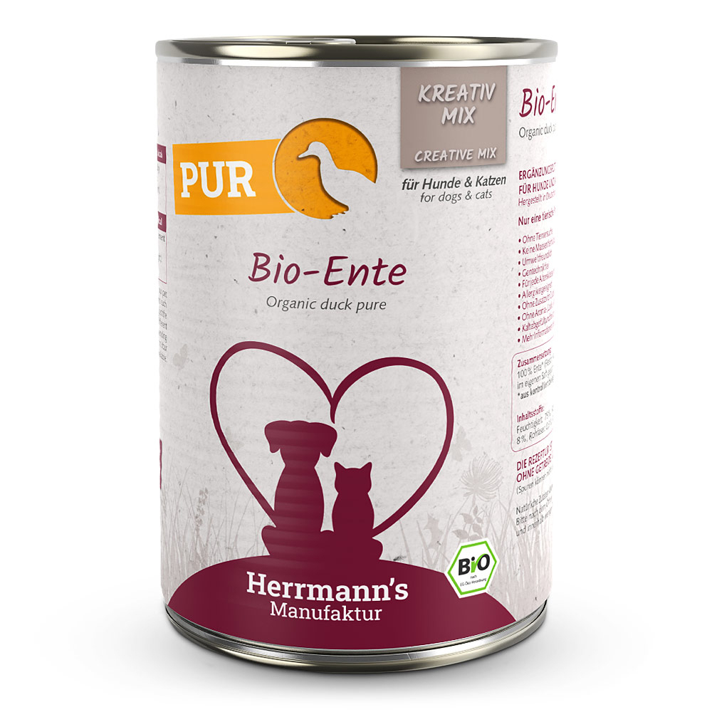 Herrmanns Bio Ente Reinfleisch DE-ÖKO-001 - 400 oder 800g Zinn, Kann