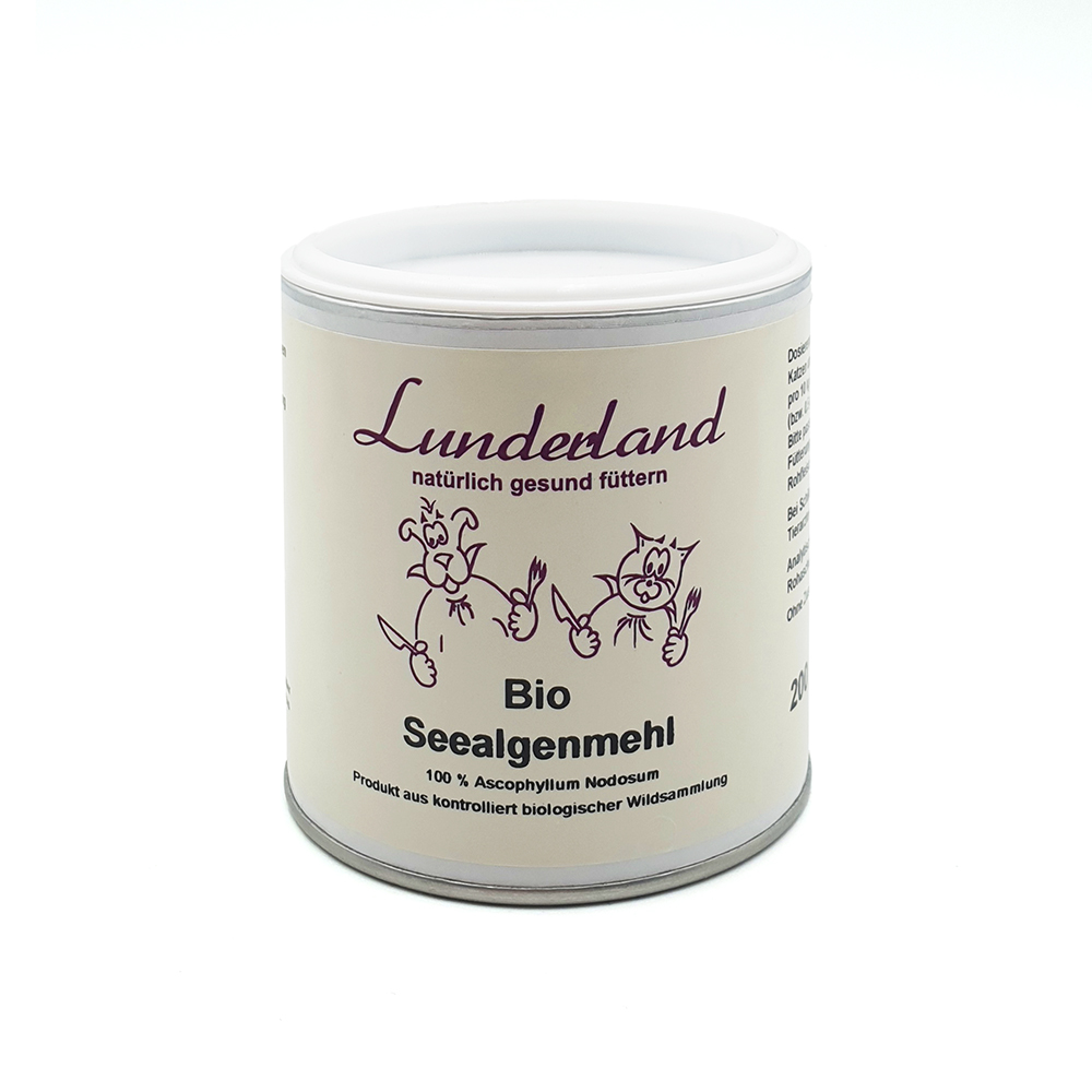 Bio, Seealgenmehl, Bio Seelalgenmehl, Lunderland, Naturlich gesund fuettern, Bio-Seaweed Flour, Seetangmehl, Bio, Naturprodukt, Tierfutterkompatibel