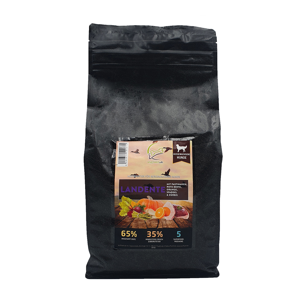 Hundefutter, Trockenfutter, 65% Fleisch, 35% Gemüse, 5 Zutaten