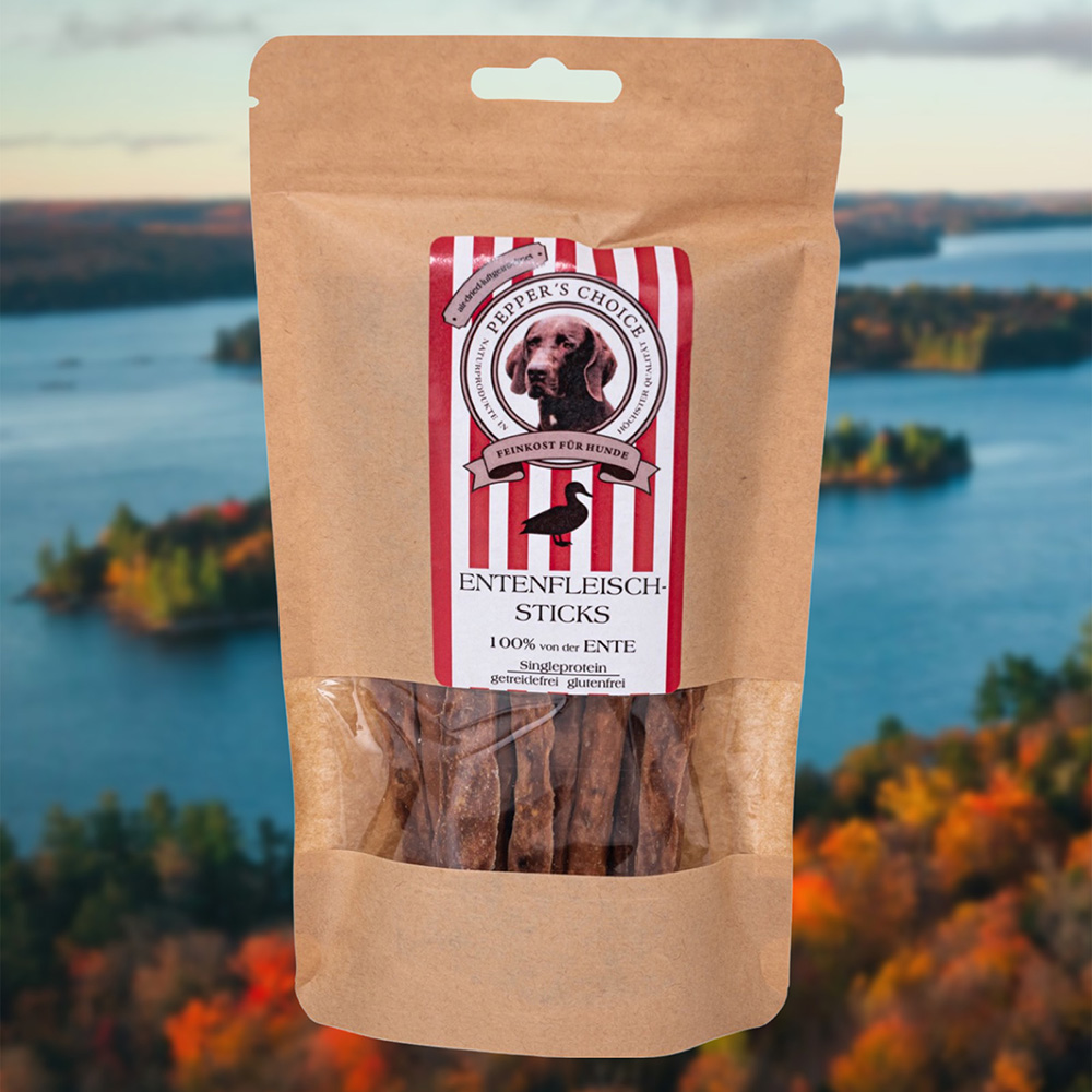 Hundesnacks, Entenfleischsticks, Fleischstangen, Glutenfrei, 100% Ente