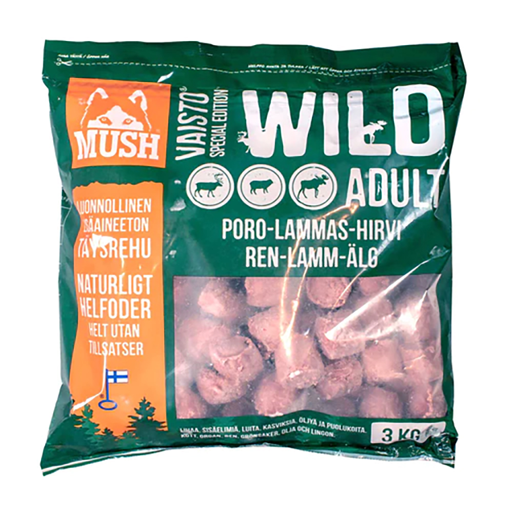 MUSH Vaisto WILD - Rentier-Lamm-Elch 3kg Windel, Essen