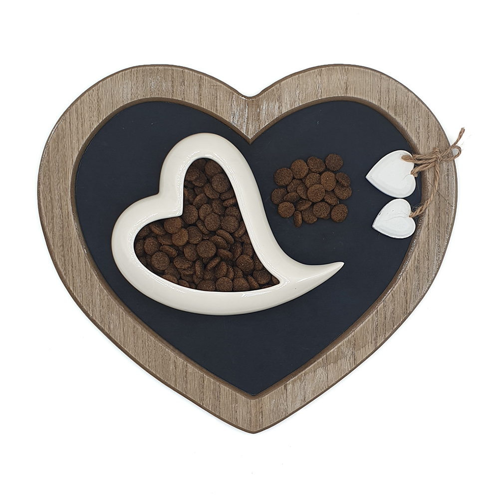 Herzdeko, Schiefherz, Dekoschale, Katzenfutter?, Kaffee?