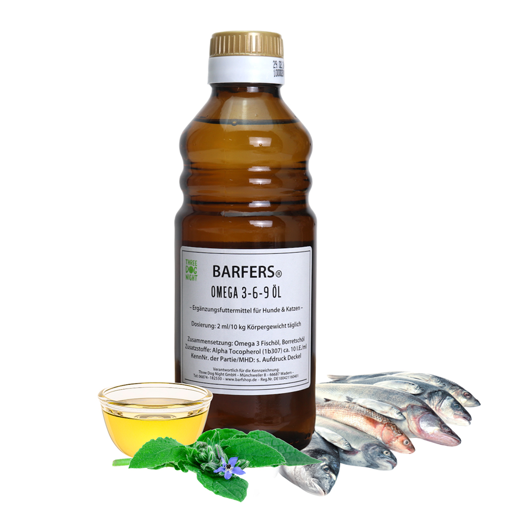 DHN BARFERS Omega 3-6-9 Öl 250ml Kräuter, Pflanze, Würzen, Sirup