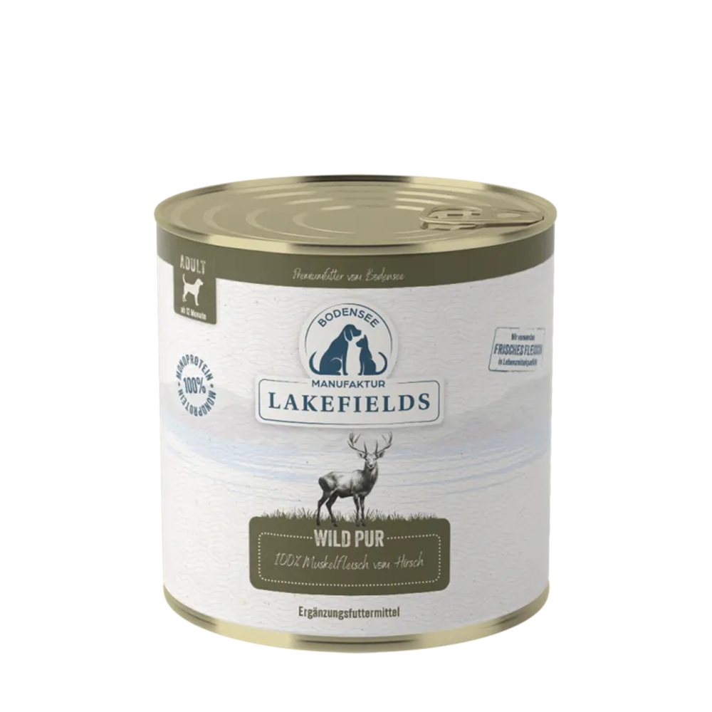 Lakefields Reinfleischdose Wild pur 800g - neue Rezeptur Zinn, Antilope, Aluminium, Kann, Konserven