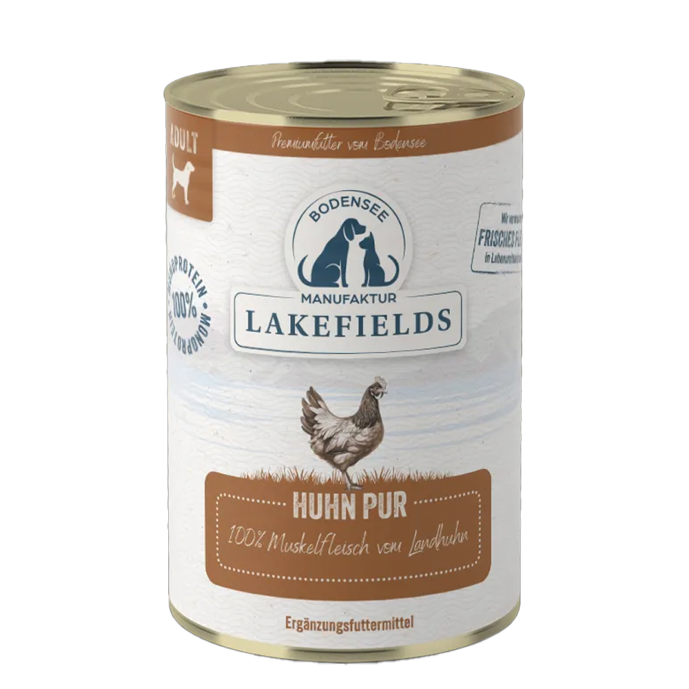 Dosenfutter, Huhn Pur, 100% Muskelfleisch, Landhuhn, Tiernahrung