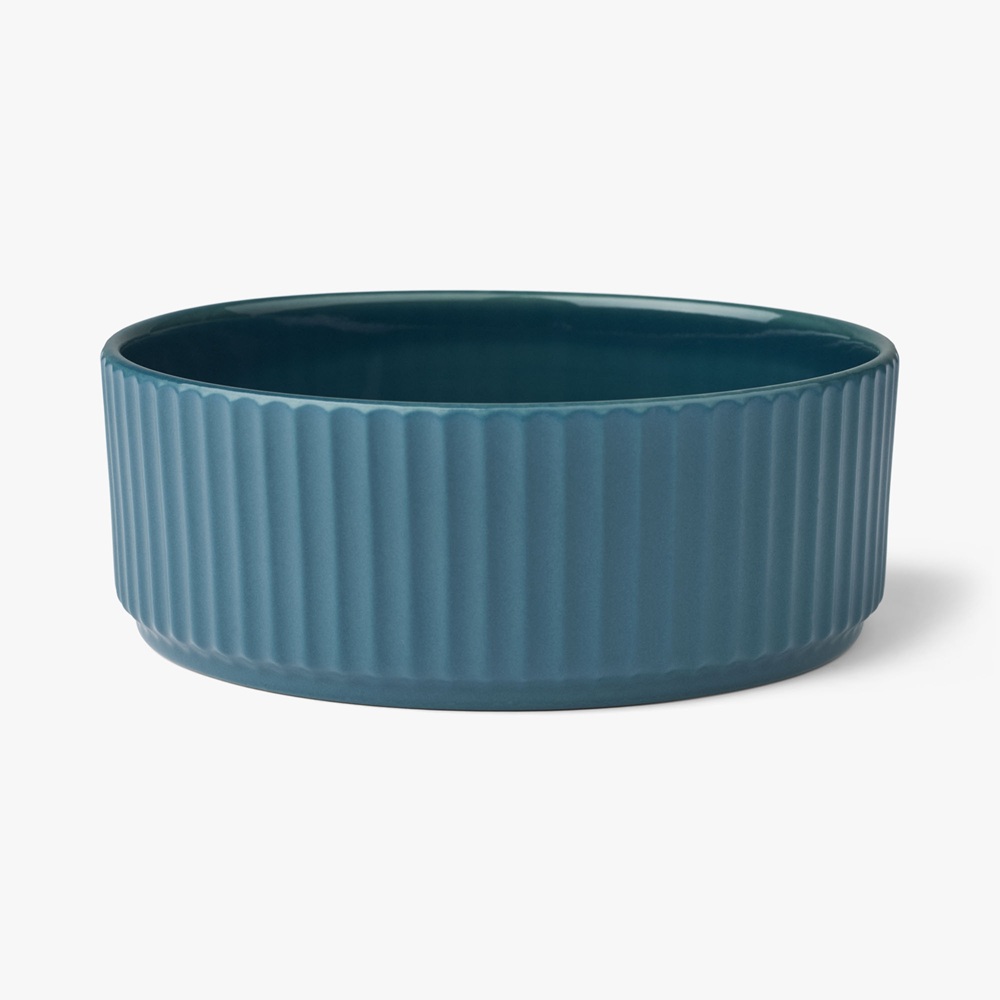 Radius, Schüssel, Blau, Keramik, gerippt