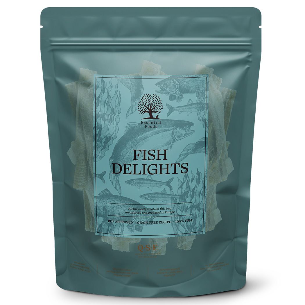 Fischdelights, Fischsnacks, Kausfisch, Meeresleckereien, Tiernahrung-Fisch