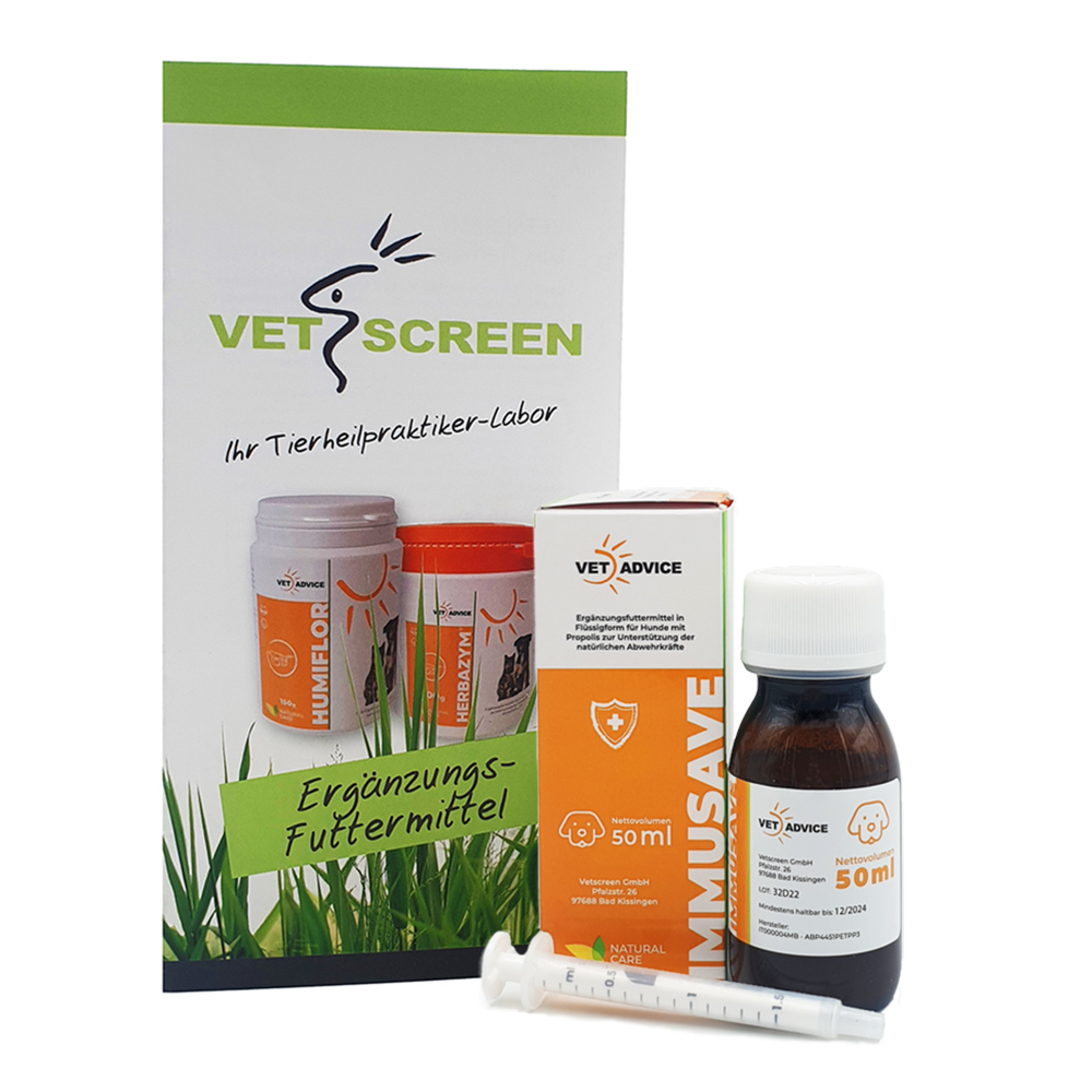 Tiermedizin, Ergänzungsfuttermittel, MediKit, Flasche 50ml, Spritze