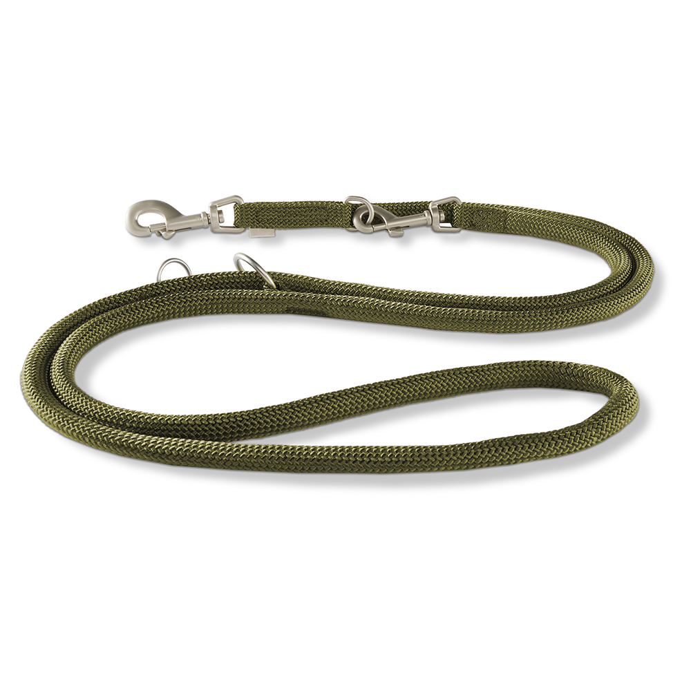 Leine, Paracord, Olive, Karabiner, Metalldrahtseil