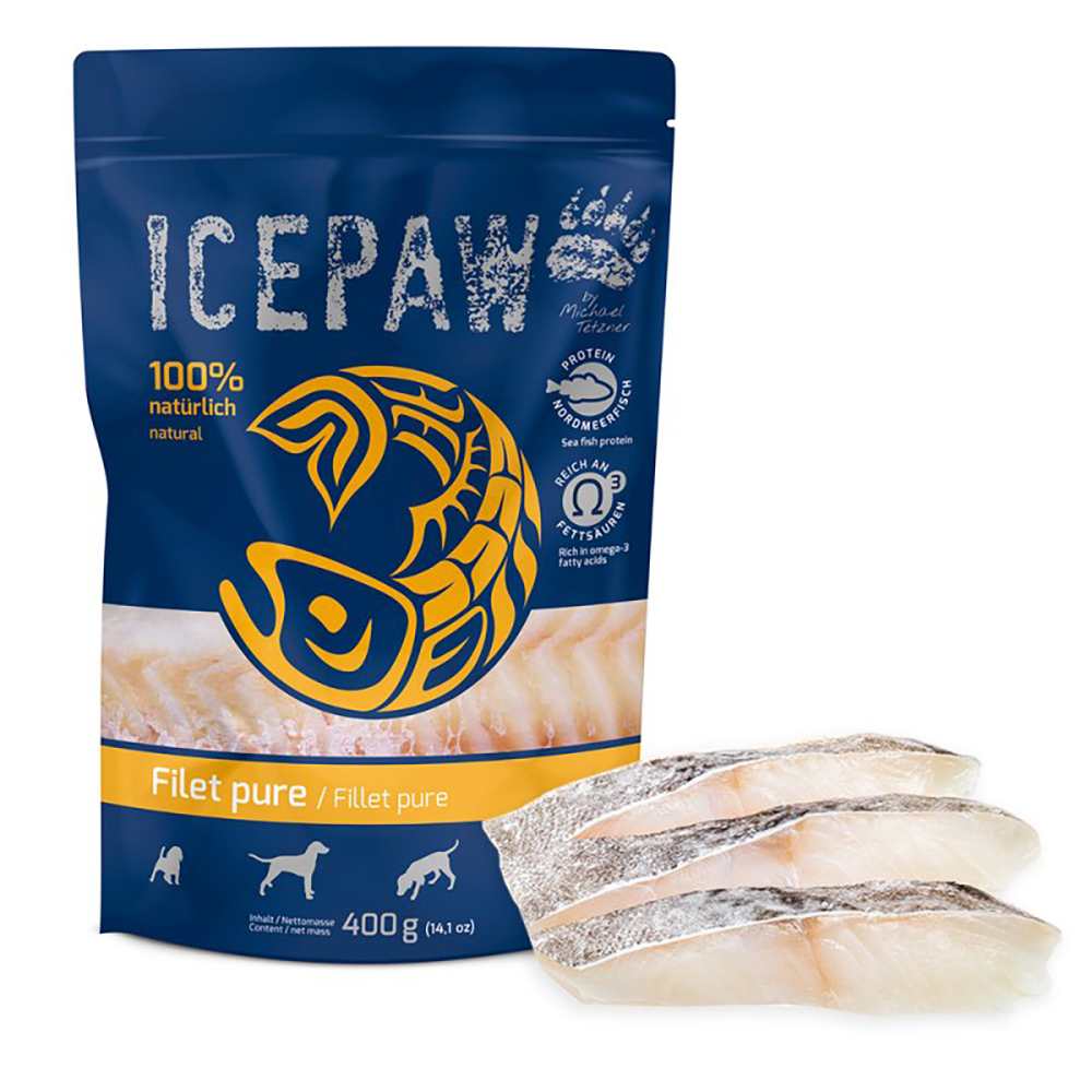 ICEPAW Filet pure 400 g - 100% natürlich - Kabeljau und Dorsch