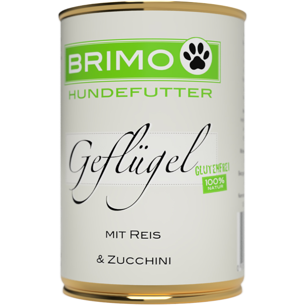 Hundefutter, Glutenfrei, mit Reis, Zucchini, Dosenware