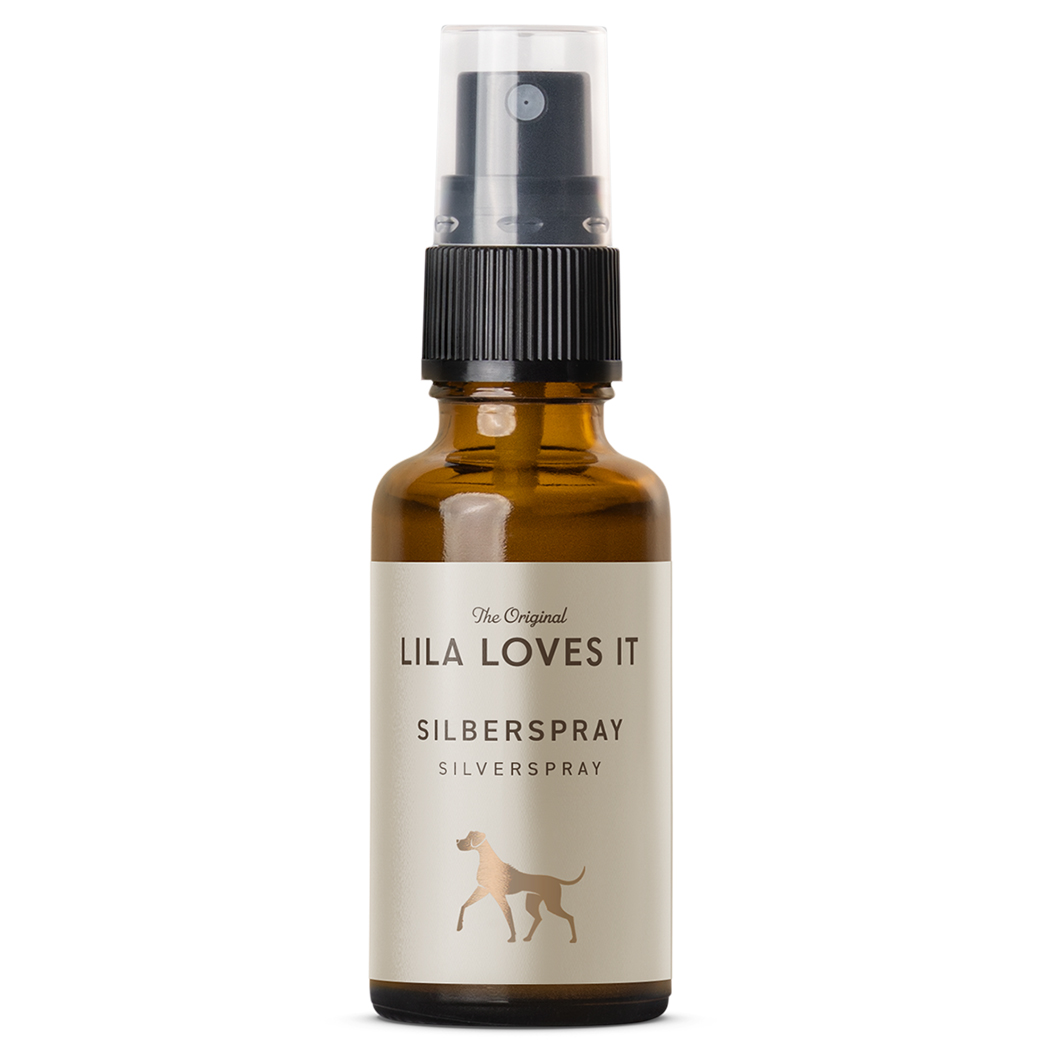 Hundespray, Silberspray, Sprühflasche, Pflegemittel, Braunglas