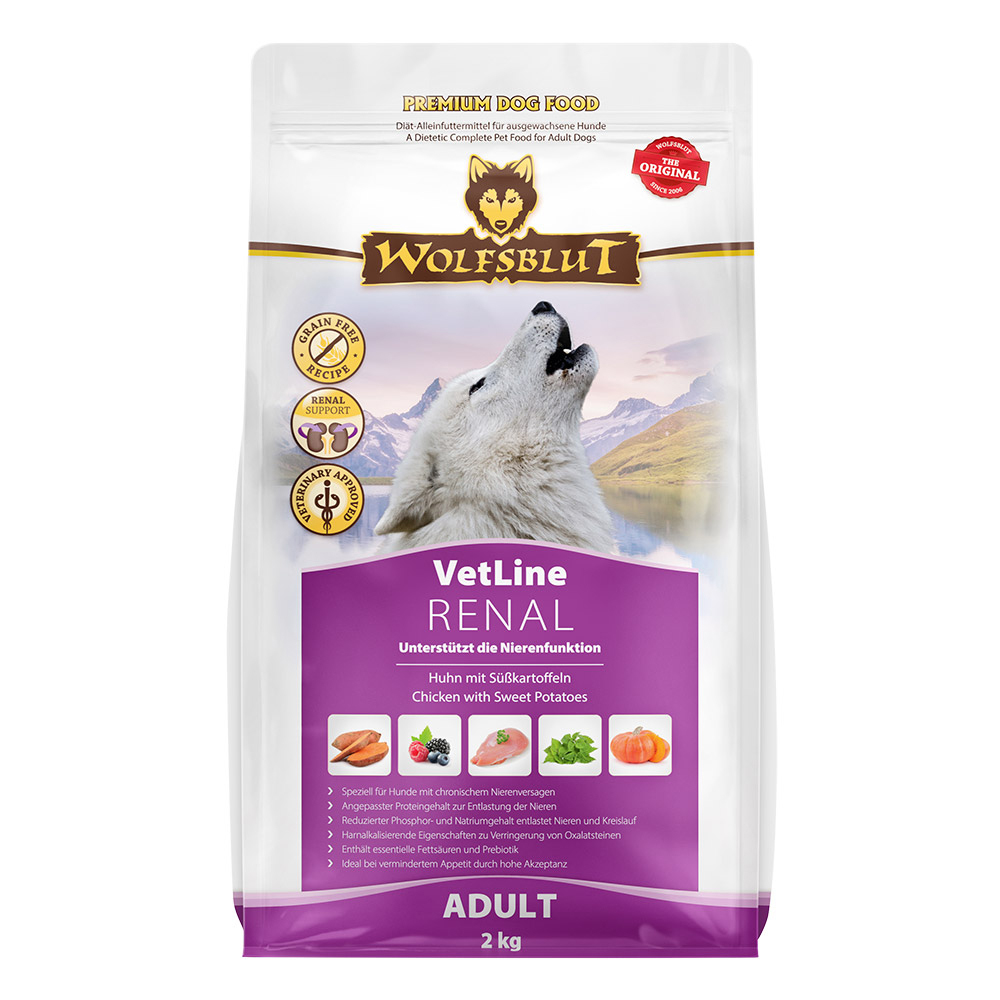 Hunde-Nahrung, Adult, Renal, Trockenfutter, Huhn mit Süßkartoffeln