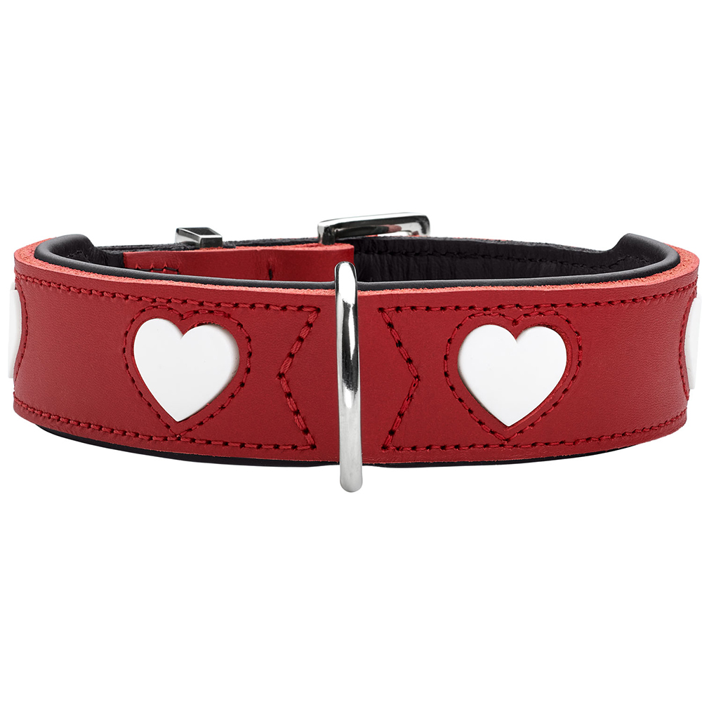 HUNTER Halsband Love 32 von 24 - 28 cm rot-schwarz