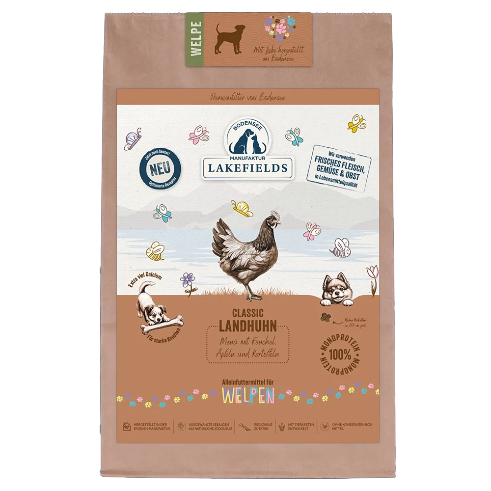 Huhnennahrung, Hundefutter, Landhuhn, Classic, Welpen