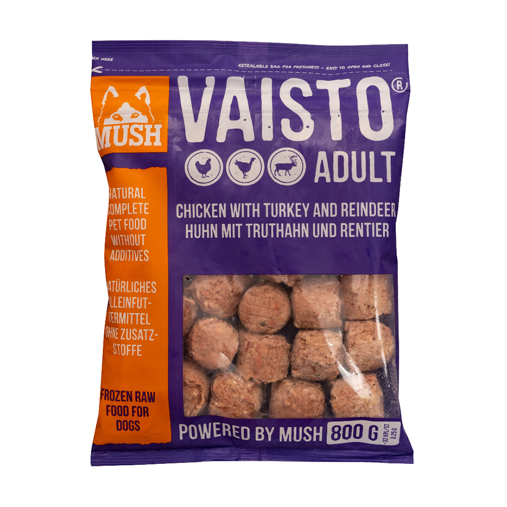 MUSH Vaisto lila - Pute-Huhn-Rentier - 800g Essen, Fleisch