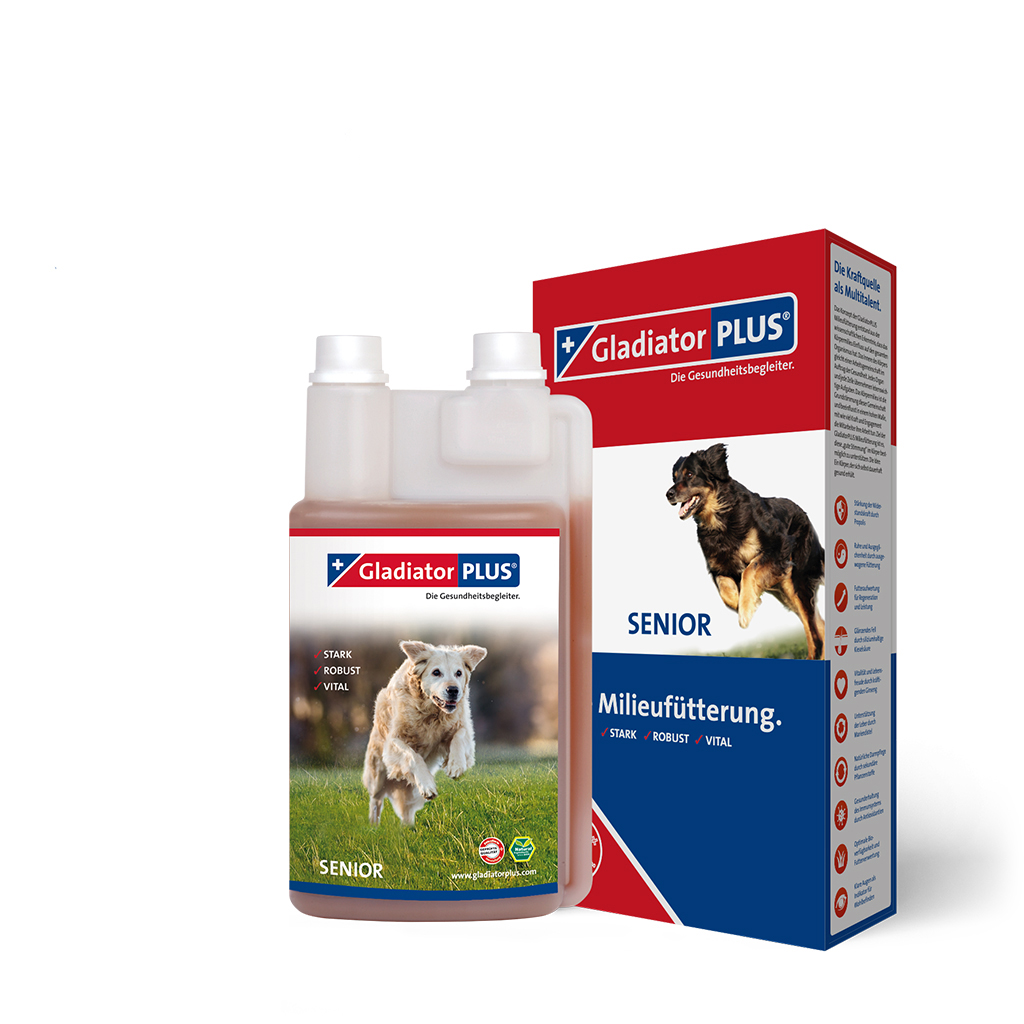 Hundeergänzung, Tiernahrung, Senior Hund, Milieu Ernährung, Gladiator Plus