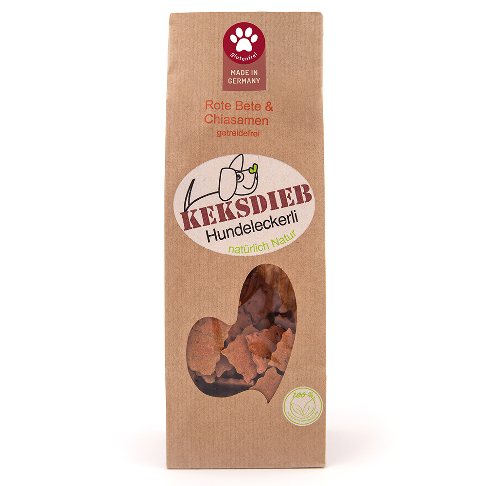 Hunde-Leckerli, Keksdiebe, getreidefrei, Rote Bete, Chiasamen