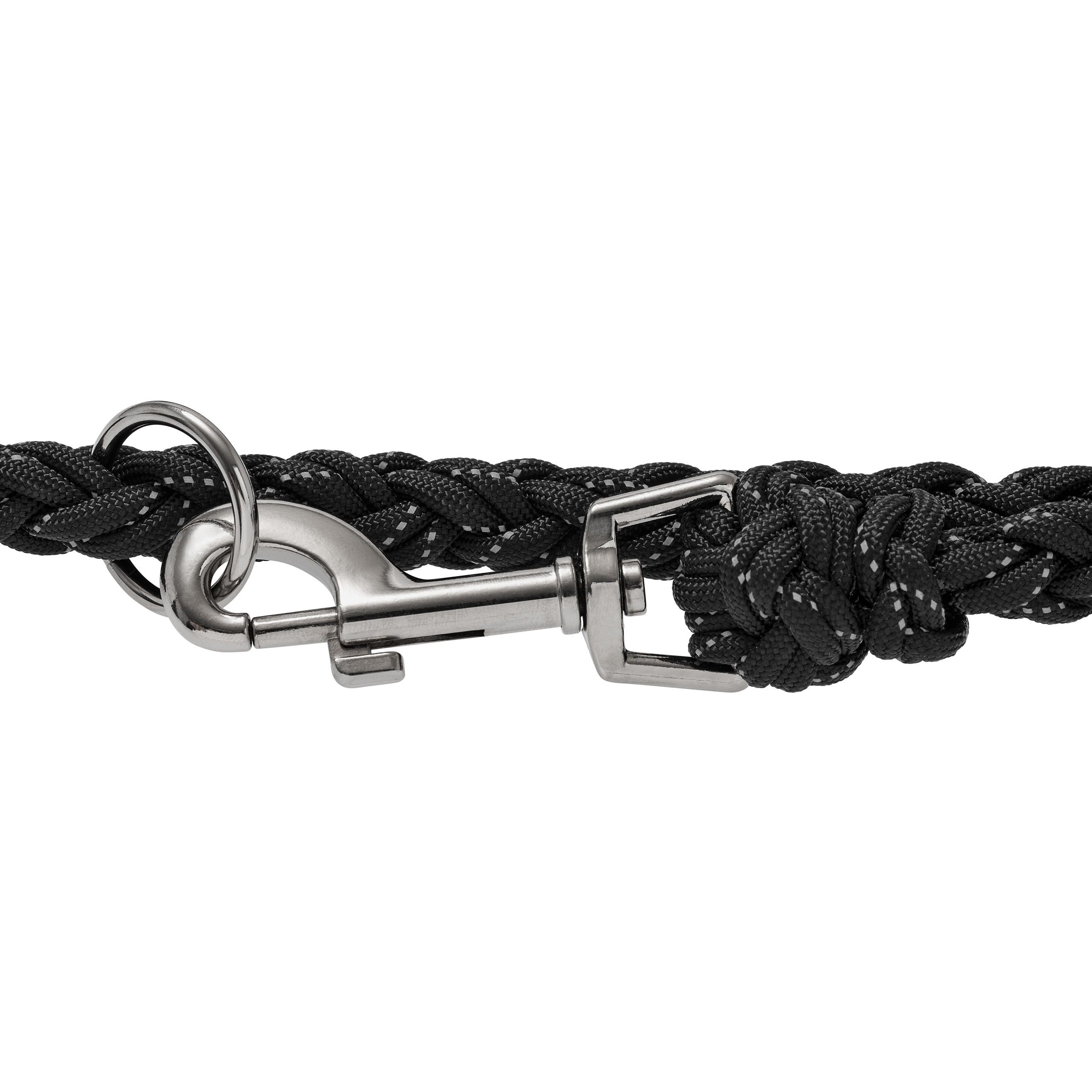 geflochten, paracord, Leine, Metallbeschläge, schwarz