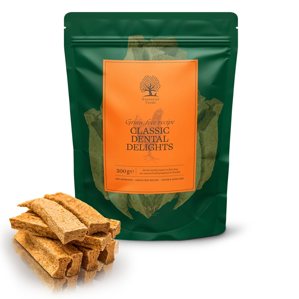 Dental treats, Grain-free, Hard sticks, Allergy friendly, Verpackung Tasche