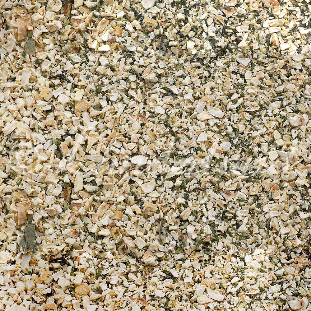 granulat, gehackte kräuter, sandige farben, kleine bruchstücke, trockene gemüsestücke