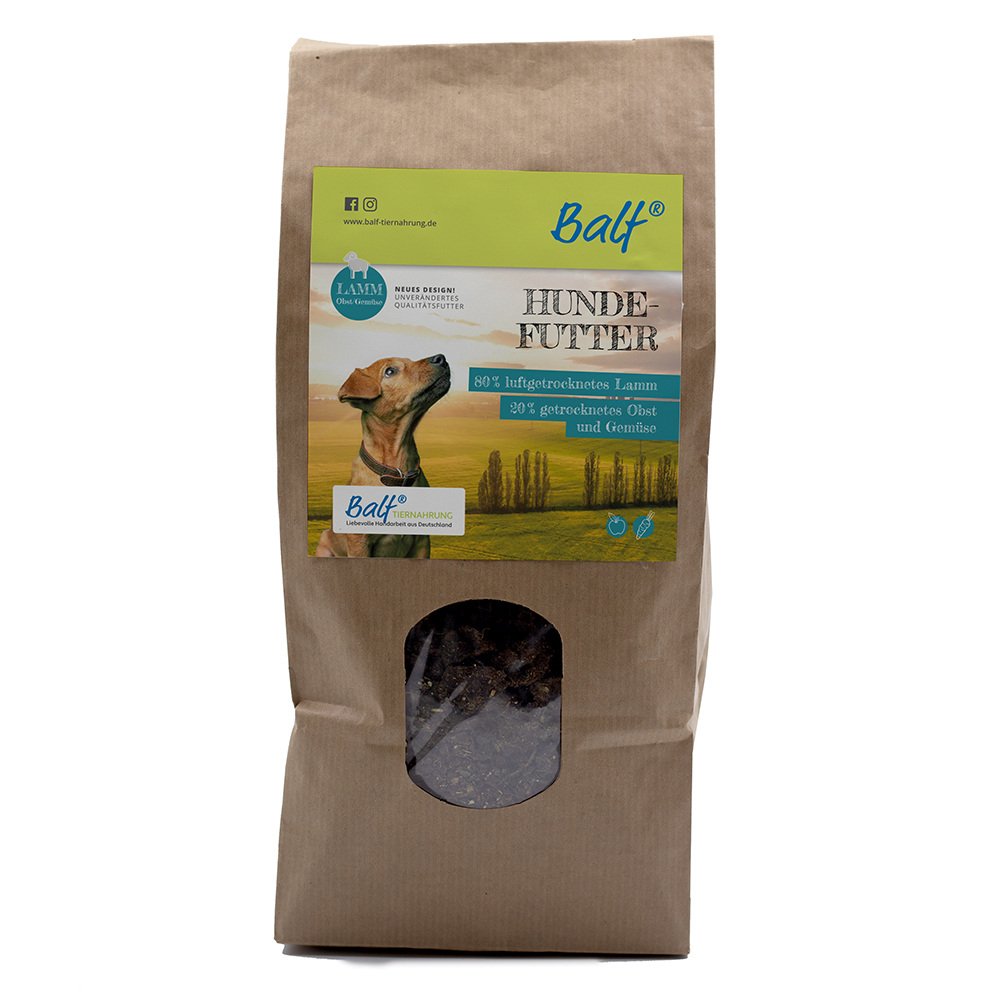 Hunde-Trockenfutter, Lamm-Futter, getreidefrei, Tierfutter, Bag-Packung
