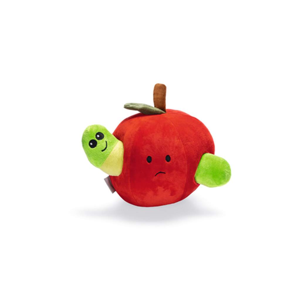 Plushie, Apfel, Tierfigur, Rot, Grün