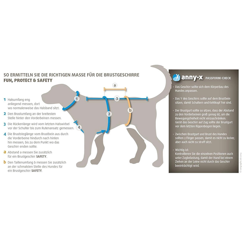 anny-x Brustgeschirr Protect leuchtorange braun - XXS