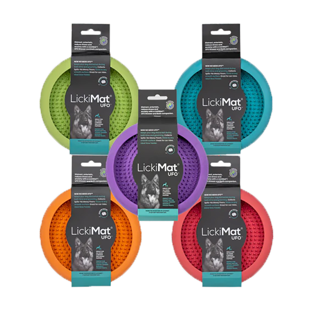 Hundekissen, Anti-Rutsch-Discs, Kunststoff-Board?, LickiMat UFO, farbiges Set