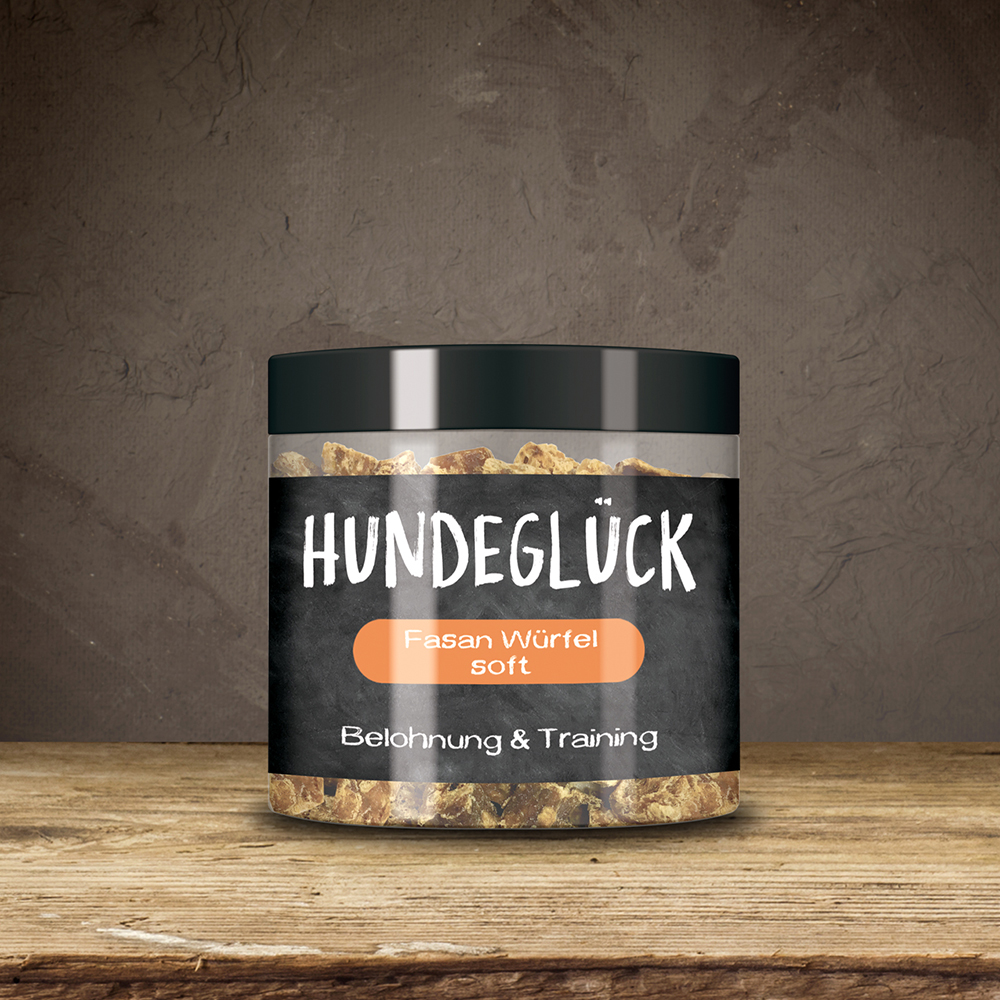 Hundegluck, Fasan Würfel, soft, Belohnung, Training