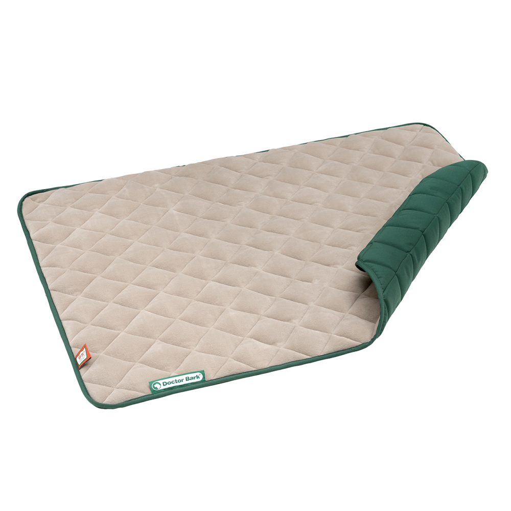 gezierte Matte, gepolsterte Matte, Tiermatte, faltbare Matte, beige Randgrün