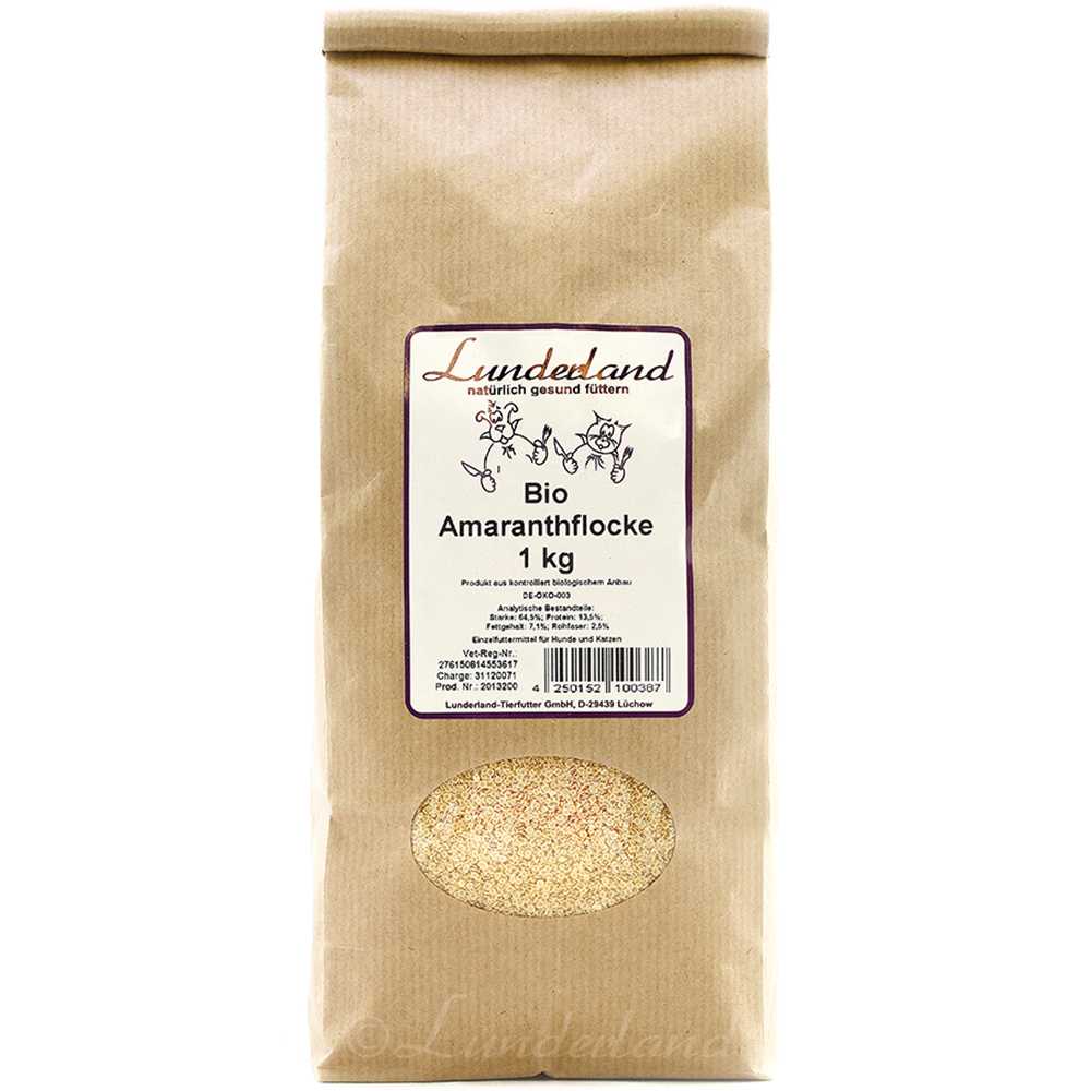 Lunderland Bio-Amaranthflocken 1kg DE-ÖKO-001 Puder, Essen, Würzen, Sesam