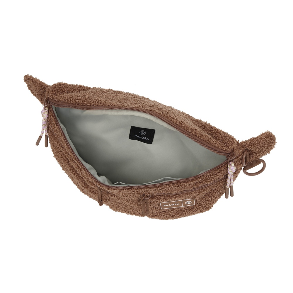 Gürteltasche, Fellstoff, Braun, Reißverschluss, Innenfach
