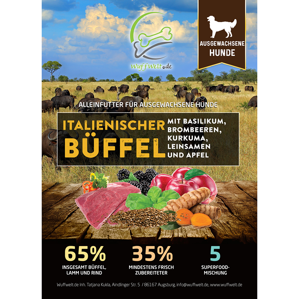 Wuffwelt Trockenfutter Italienischer Büffel 2kg