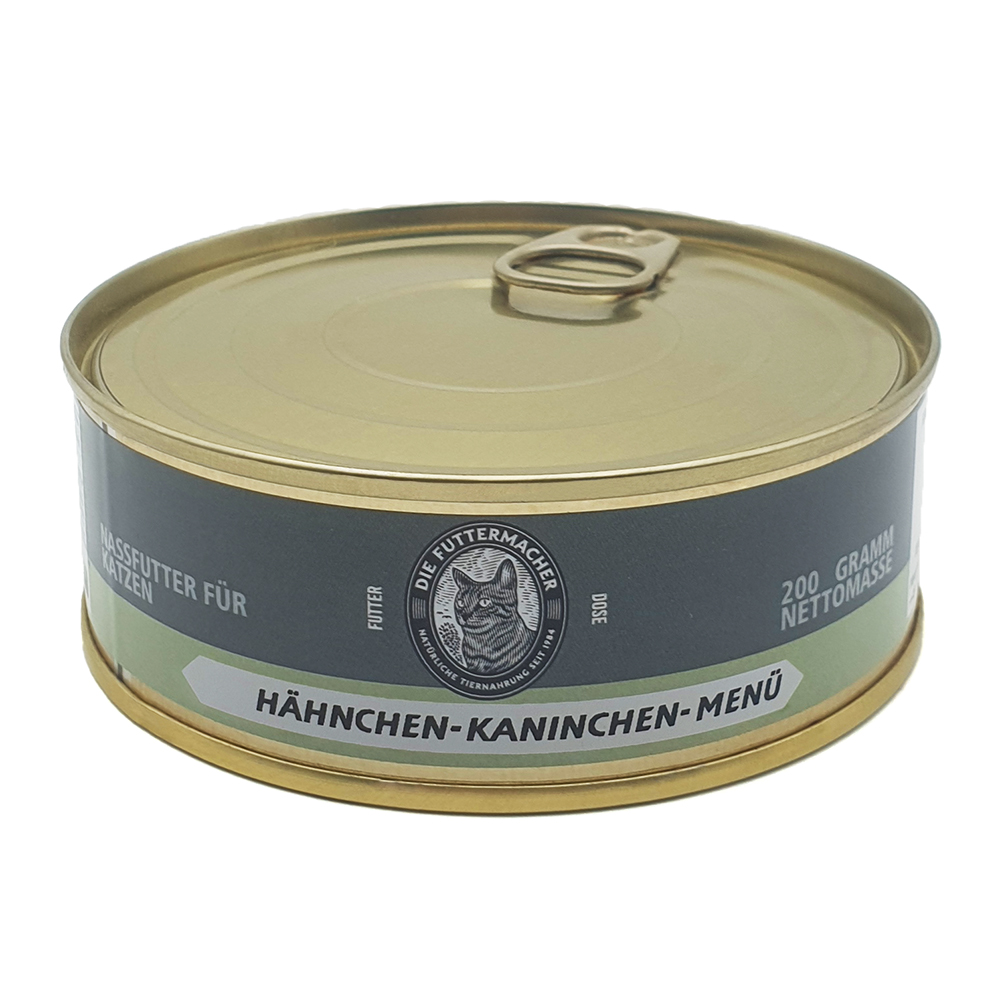 Katzenfutter, Dosenfutter, Huhn, Kaninchen, Menü