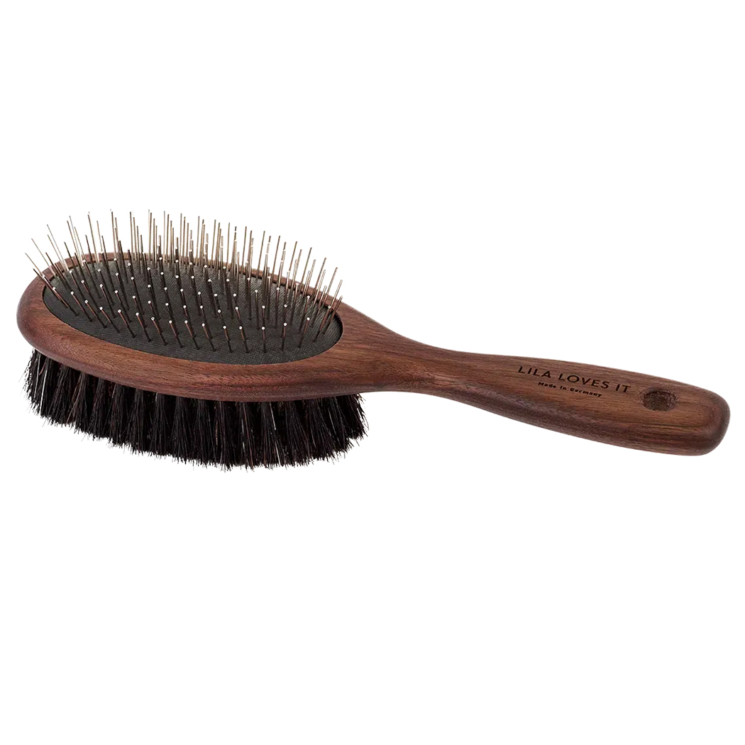 Hairbrush, Wooden, Boar-bristle, Oval, Bristles