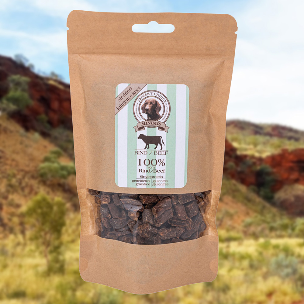 Peppers Choice Rindfleisch-Minimis - Singleprotein 70g Tier, Hund, Säugetier, Haustier