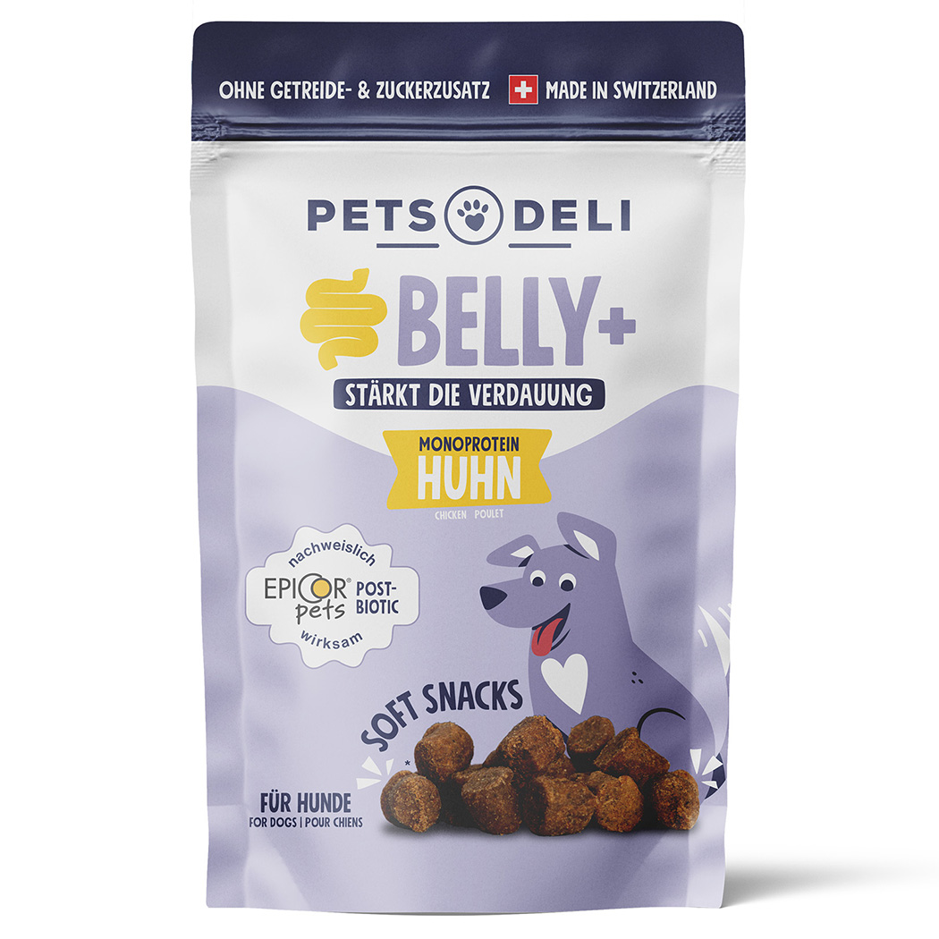 Hundefutter, Monoprotein, Huhn, Soft Snacks, Postbiotisch