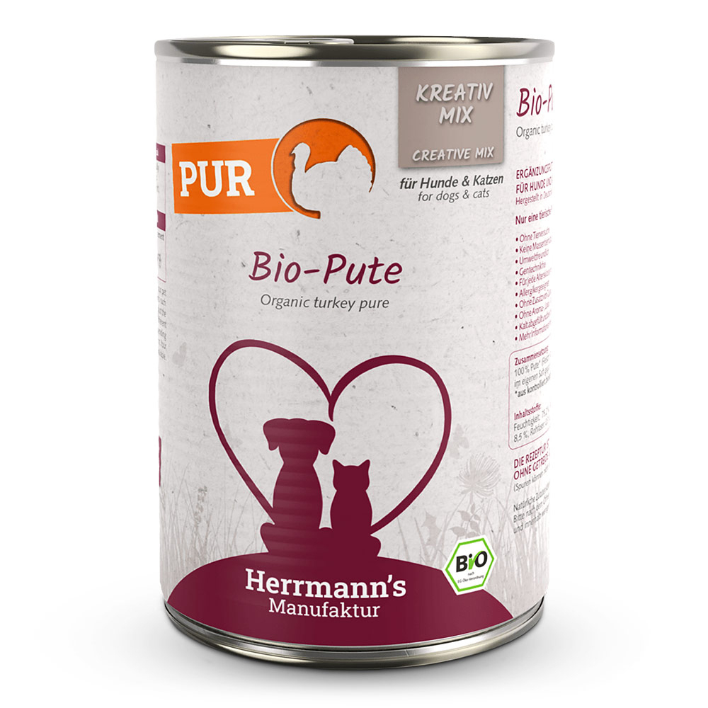 Herrmanns Bio Pute Reinfleisch DE-ÖKO-001 - 400 oder 800g Zinn, Kann