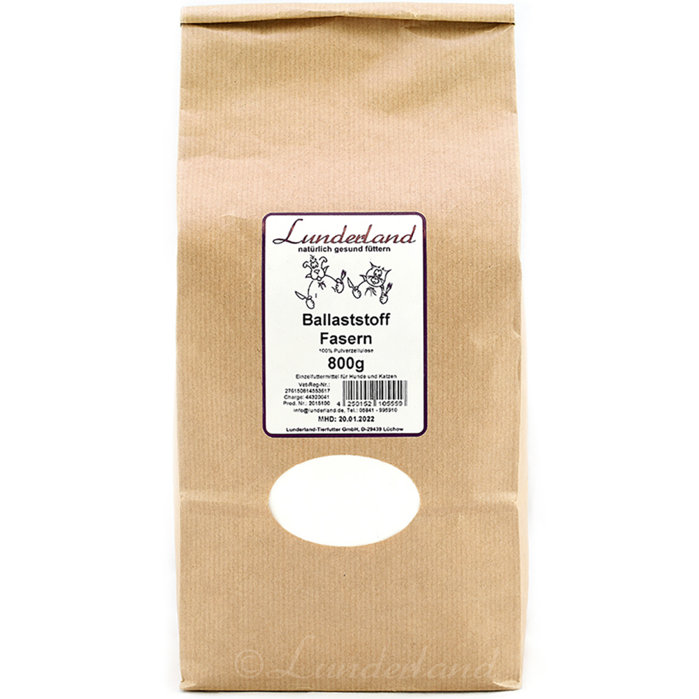Tierfutter, Ballaststoff, Fasern, 800g, Beutel