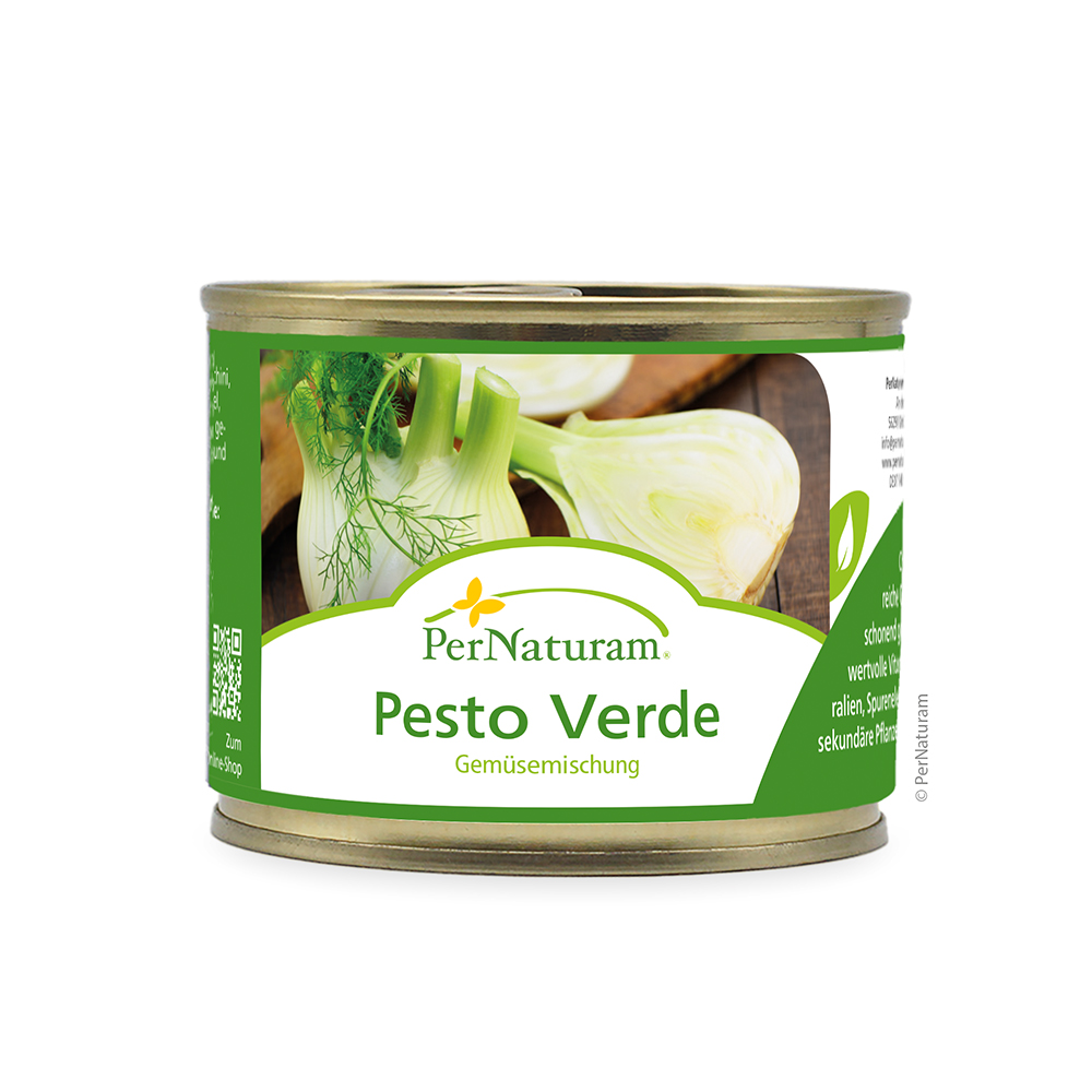 Pesto Verde, Gemüs Mischung, Dosenprodukt, Klar Label, Fenchel?
