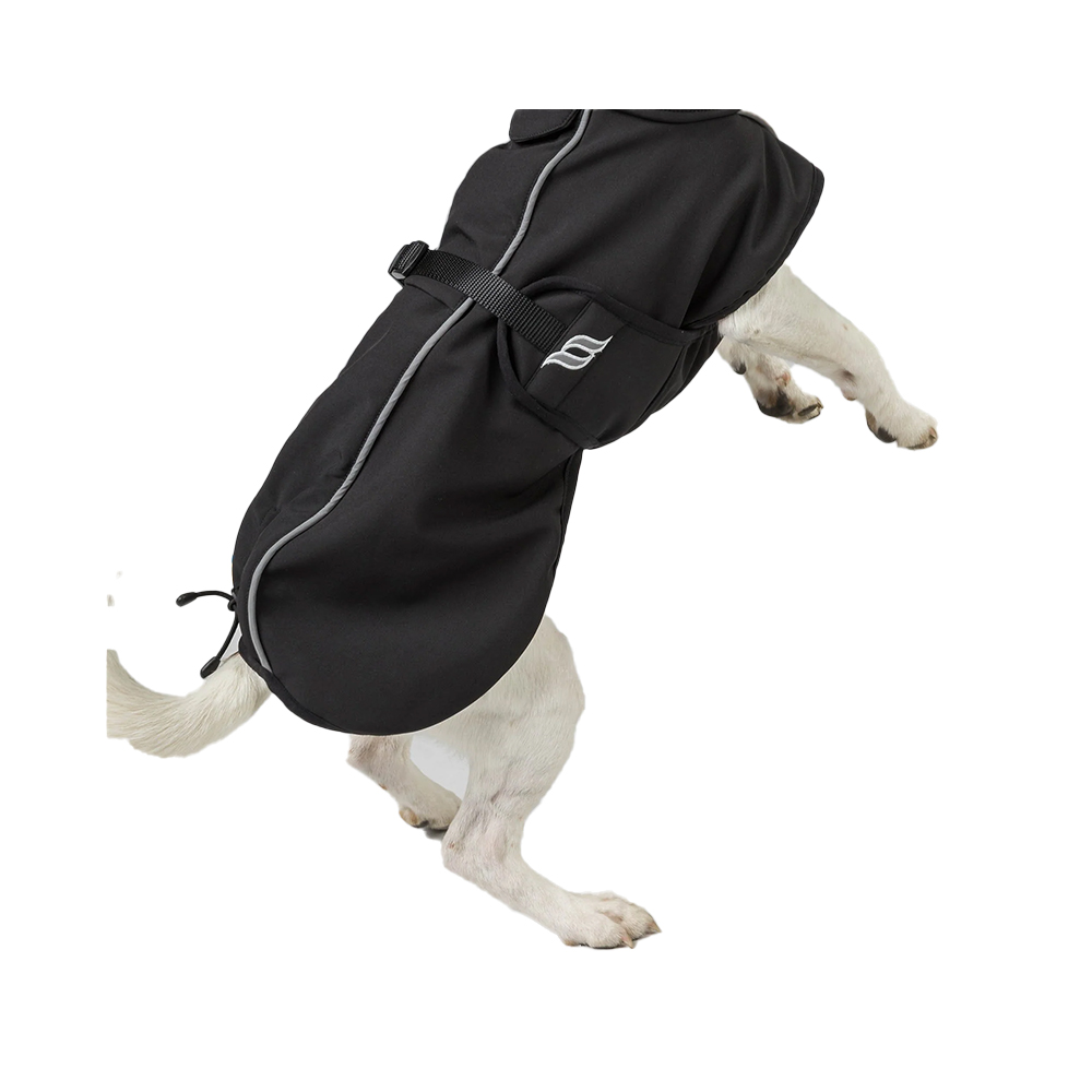 Hundemantel, Hunded Jacket, reflektierender Rand, Gurtband, Ganzkörperschutz